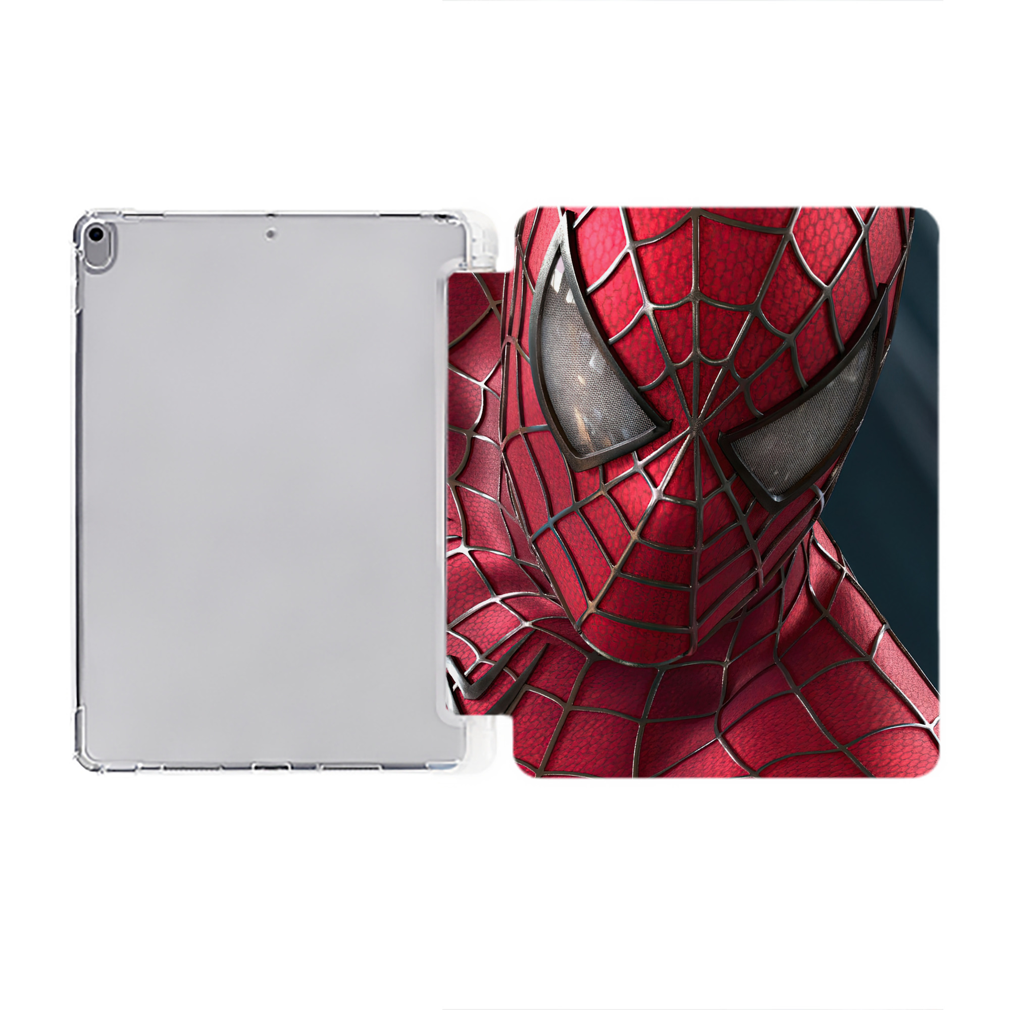 （画像用） Spider Man スパイダーマン IPad ケース ペン収納付き 三つ折りスタンド PUレザー×シリコン 対応機種9.5/10.5/10.9インチ